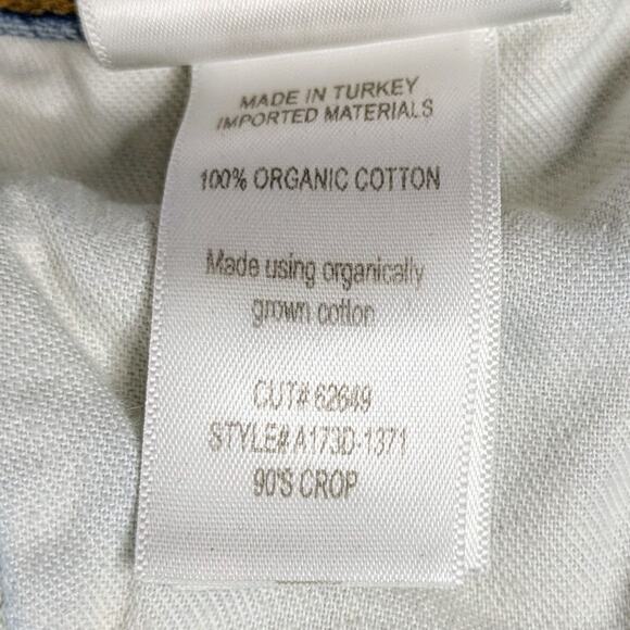 Agolde 90s Crop Jeans 26 Light Blue Straight Leg Organic Cotton Vintage Wash - Picture 3 of 12